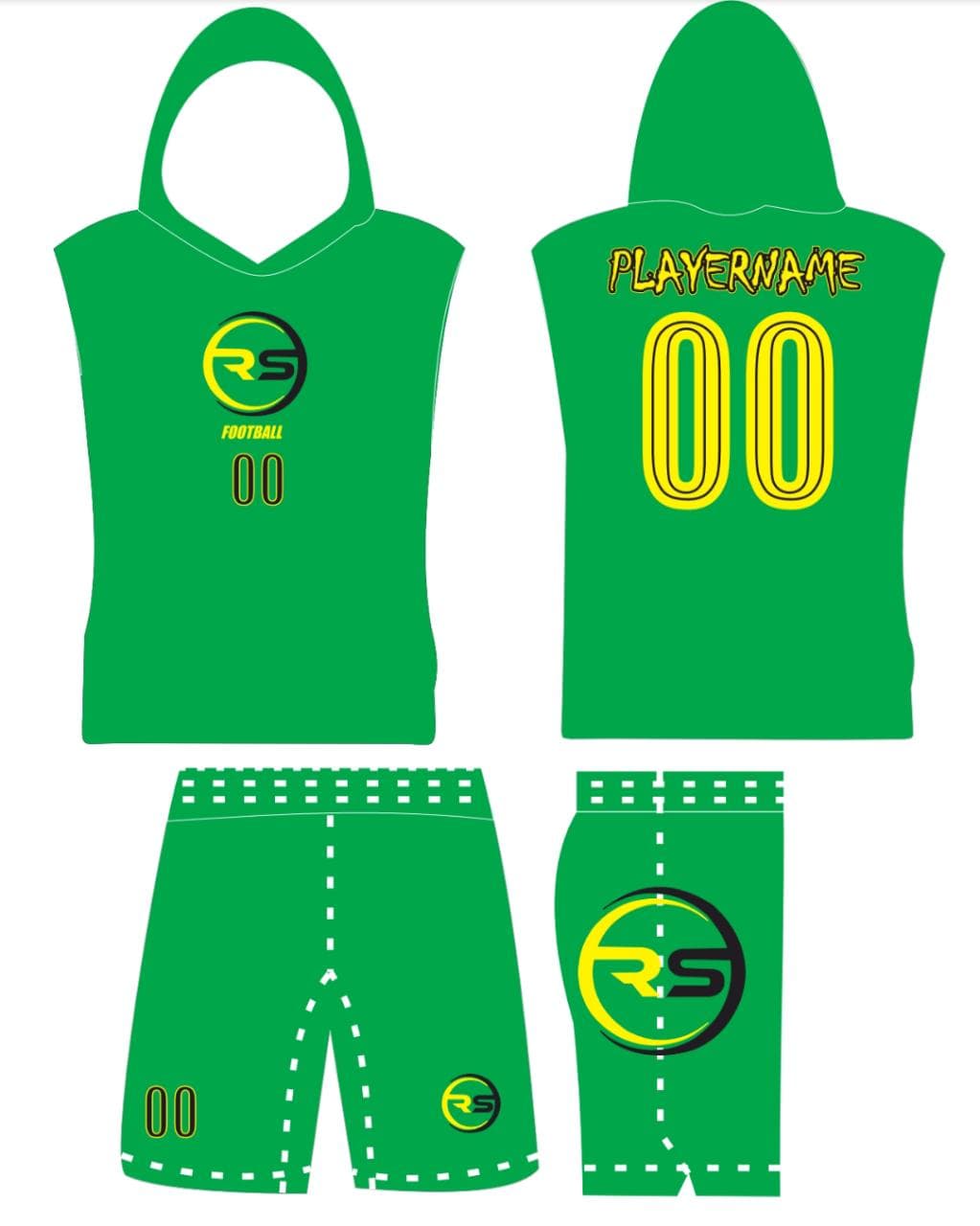 Football hooded warm up uniform reference